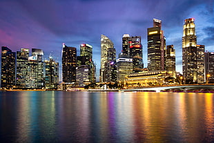 skyscrapers during nighttime