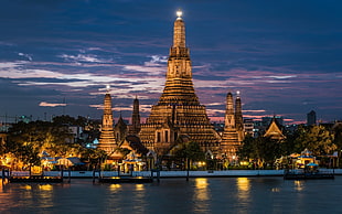 brown landmark building, landscape, building, old building, Bangkok