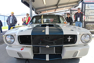 white and black car, Ford Mustang, GT