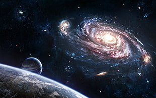 milkyway galaxy, space, planet, stars, galaxy