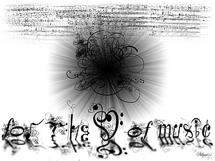 black music text, musical notes, music