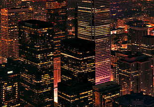 black skyscraper, cityscape, building