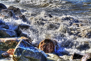 rocks with sea waves