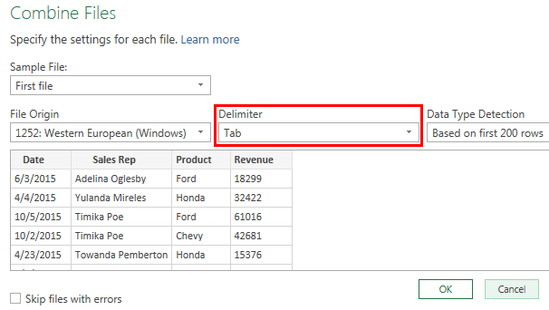 Power Query Excel Example 1.8