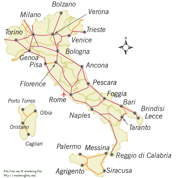 Train Routes Italy Map - Prudy Carlynne