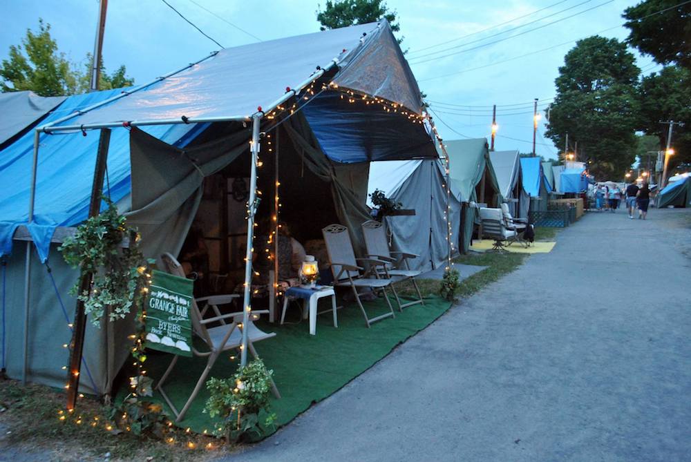 The famous tent city at the Centre County Grange Fair where generations of families compete for spaces.