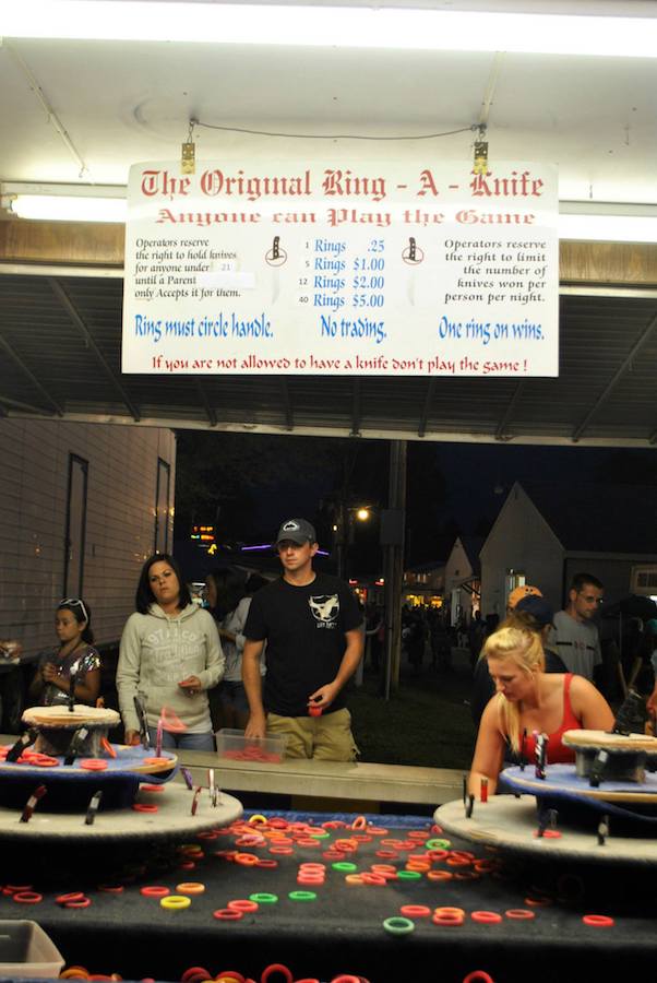 Ring-A-Knife game at the Centre County Fair in Pennsylvania, one of the most unique fairs in America. #travel #americana 