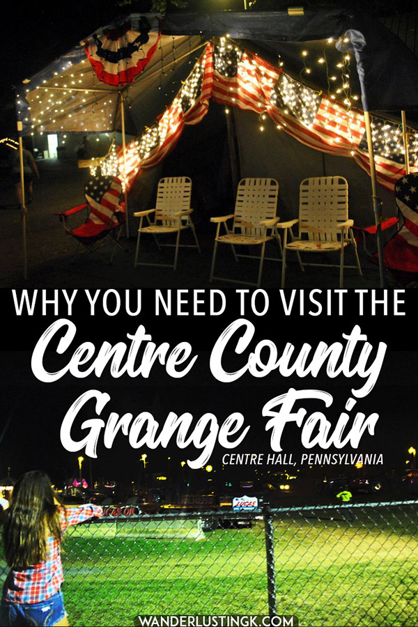 Americana lovers need to visit the Centre County Grange Fair, one of the best things to do in Central Pennsylvania (near State College). This annual fair in Centre Hall is one of the last remaining agricultural encampment fairs in the United States. #Americana #CentralPA #Pennsylvania #USA #CentreCounty #travel