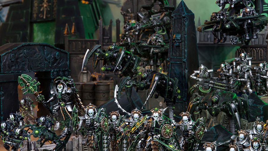 Warhammer 40K necrons 9th edition Warhammer Community photo showing Necrons Canoptek Wraiths models