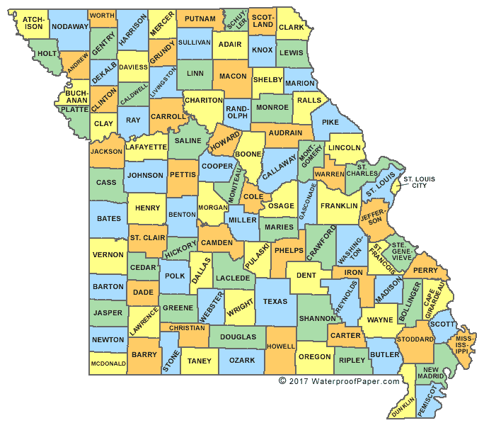 Missouri county map