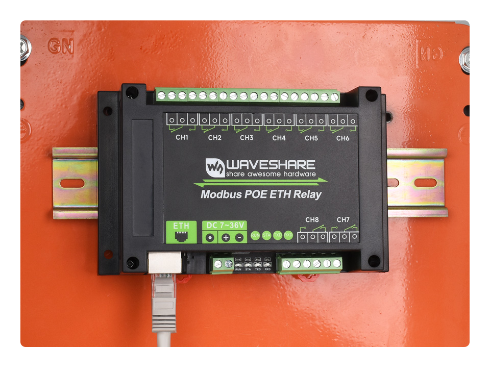 8-ch Ethernet Relay Module, Modbus RTU/Modbus TCP Protocol, PoE port ...