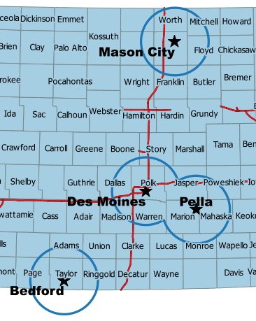 System C image of ham radio repeaters used in Central Iowa for SKYWARN operations