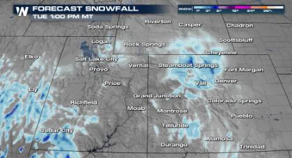 Weekend Snow Likely Across the Rockies