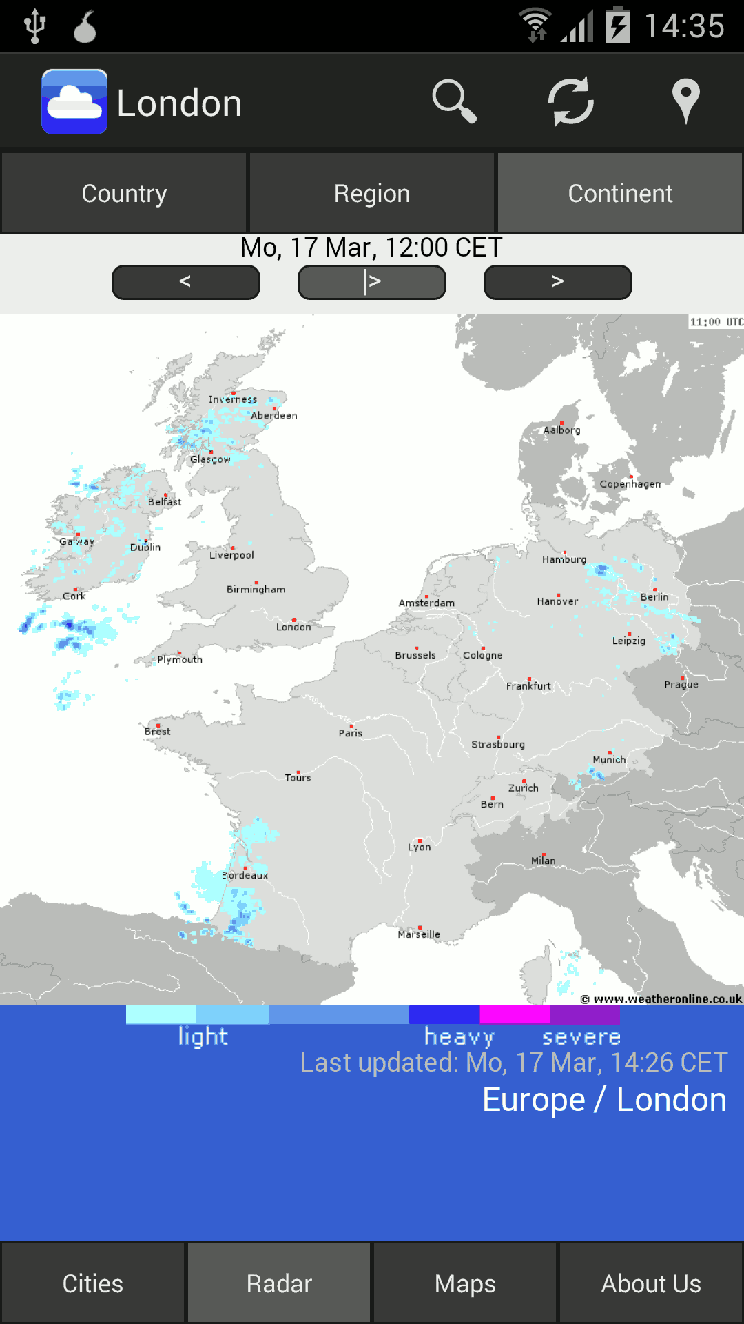 weahter app WeatherOnline