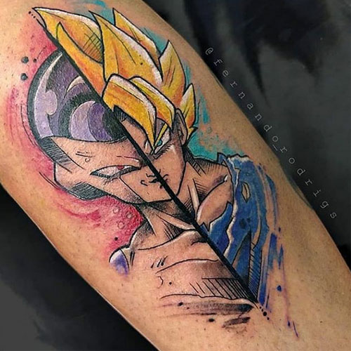 frieza goku tattoo design