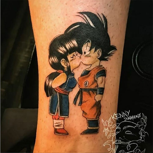 goku chichi kiss tattoo