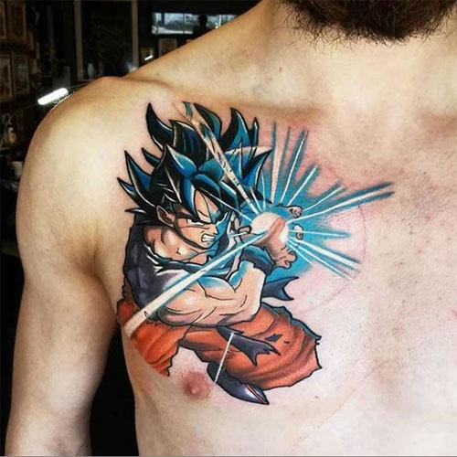 goku tattoo on chest