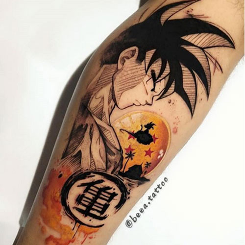 goku, nimbus, dragon ball and symbol tattoo