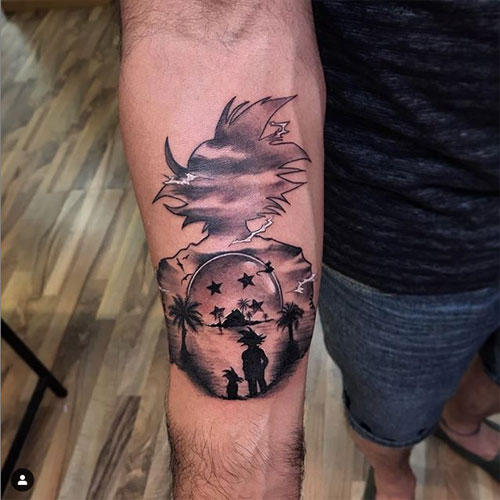 Unique dragon ball goku tattoo or arm