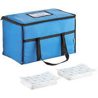 Choice Insulated Food Delivery Bag / Soft Sided Pan Carrier with Brick Cold Packs, Nylon, 23" x 13" x 15"