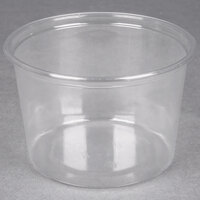 Choice 16 oz. Ultra Clear Recycled PET Plastic Round Deli Container - 500/Case