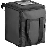 Choice Insulated Food Delivery Bag, Nylon, 13" x 13" x 15 1/2" - Holds (6) 2 1/2" Deep 1/2 Size Pans or (18) 2 Qt. Container