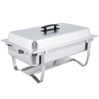 Choice Economy 8 Qt. Full Size Stainless Steel Chafer with Folding Frame