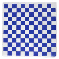 Choice 12" x 12" Blue Check Deli Sandwich Wrap Paper - 5000/Case