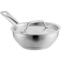 Vigor SS1 Series 1 Qt. Stainless Steel Saucier Pan / Butter Warmer