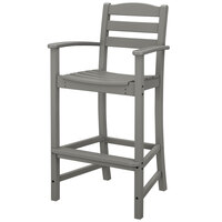 POLYWOOD TD202GY La Casa Cafe Slate Grey Bar Height Arm Chair