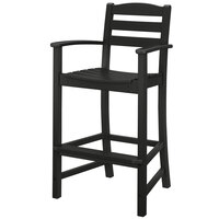 POLYWOOD TD202BL La Casa Cafe Black Bar Height Arm Chair