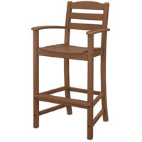 POLYWOOD TD202TE La Casa Cafe Teak Bar Height Arm Chair