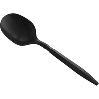 Choice Medium Weight Black Polypropylene Plastic Soup Spoon - 100/Pack