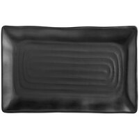 Acopa Izumi 14" x 9" Matte Black Melamine Platter - 12/Pack