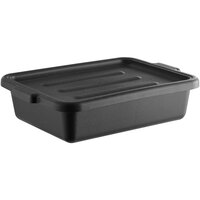 Choice 20" x 15" x 5" Black Polypropylene Bus Tub with Cover