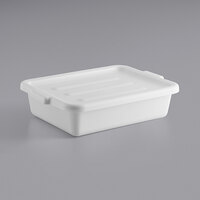 Choice 20" x 15" x 5" White Polypropylene Bus Tub with Cover