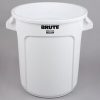 Rubbermaid FG261000WHT BRUTE 10 Gallon White Round Trash Can