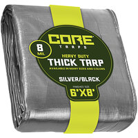 Core Tarps Silver / Black Heavy-Duty Weatherproof 8 Mil Poly Tarp with Reinforced Edges