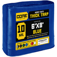 Core Tarps Blue Heavy-Duty Weatherproof 10 Mil Poly Tarp with Reinforced Edges