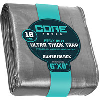 Core Tarps Silver / Black Extra Heavy-Duty Weatherproof 16 Mil Poly Tarp with Reinforced Edges