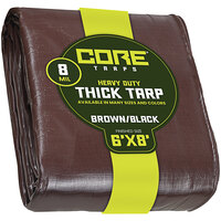 Core Tarps Brown / Black Heavy-Duty Weatherproof 8 Mil Poly Tarp with Reinforced Edges