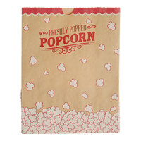 Carnival King 7 1/2" x 3 1/2" x 9 3/4" 130 oz. Kraft Popcorn Bag - 500/Case