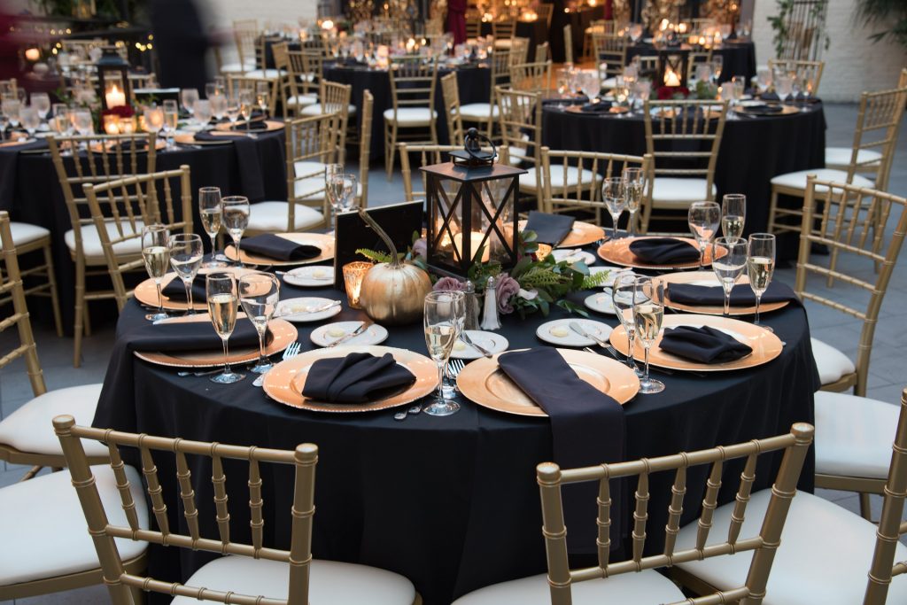 Art-deco inspired wedding decor