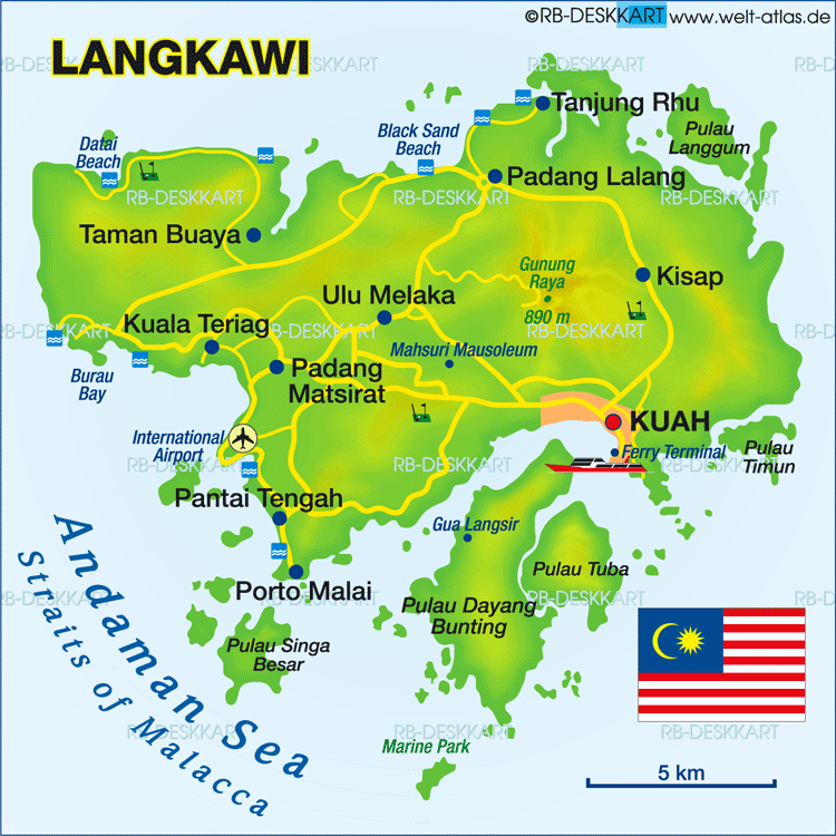 Map of Langkawi (Island in Malaysia)