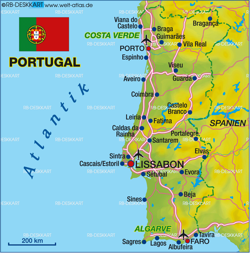 algarve karta Algarve map tourist portugal region - Europa Karta