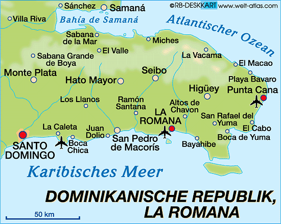 Map of La Romana (Region in Dominican Republic) | Welt-Atlas.de