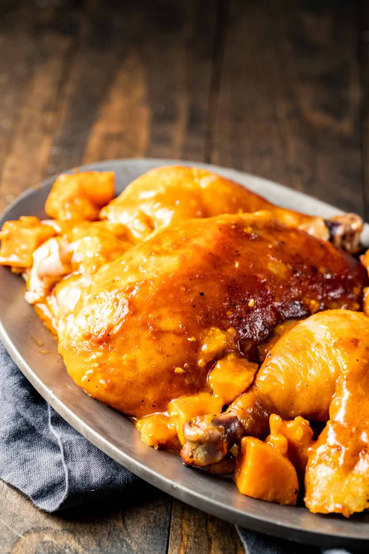 view of Gochujang Chicken on a great plate