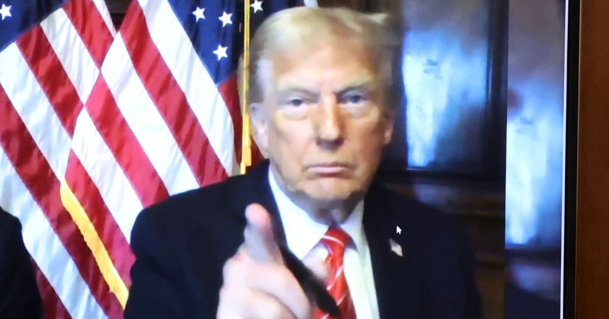 President-elect Donald Trump appears remotely for a sentencing hearing in front of New York State Judge Juan Merchan at New York Criminal Court in New York City on Friday.