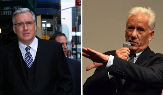 (L) Keith Olbermann leaves the "Late Show With David Letterman" at the Ed Sullivan Theater on October 24, 2011 in New York City. (R) "Once Upon A Time In America" cast member James Woods attends the 52nd New York Film Festival at Walter Reade Theater on September 27, 2014 in New York City.