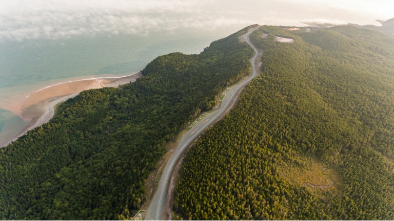 Aerial view of Fundy Trail Parkway